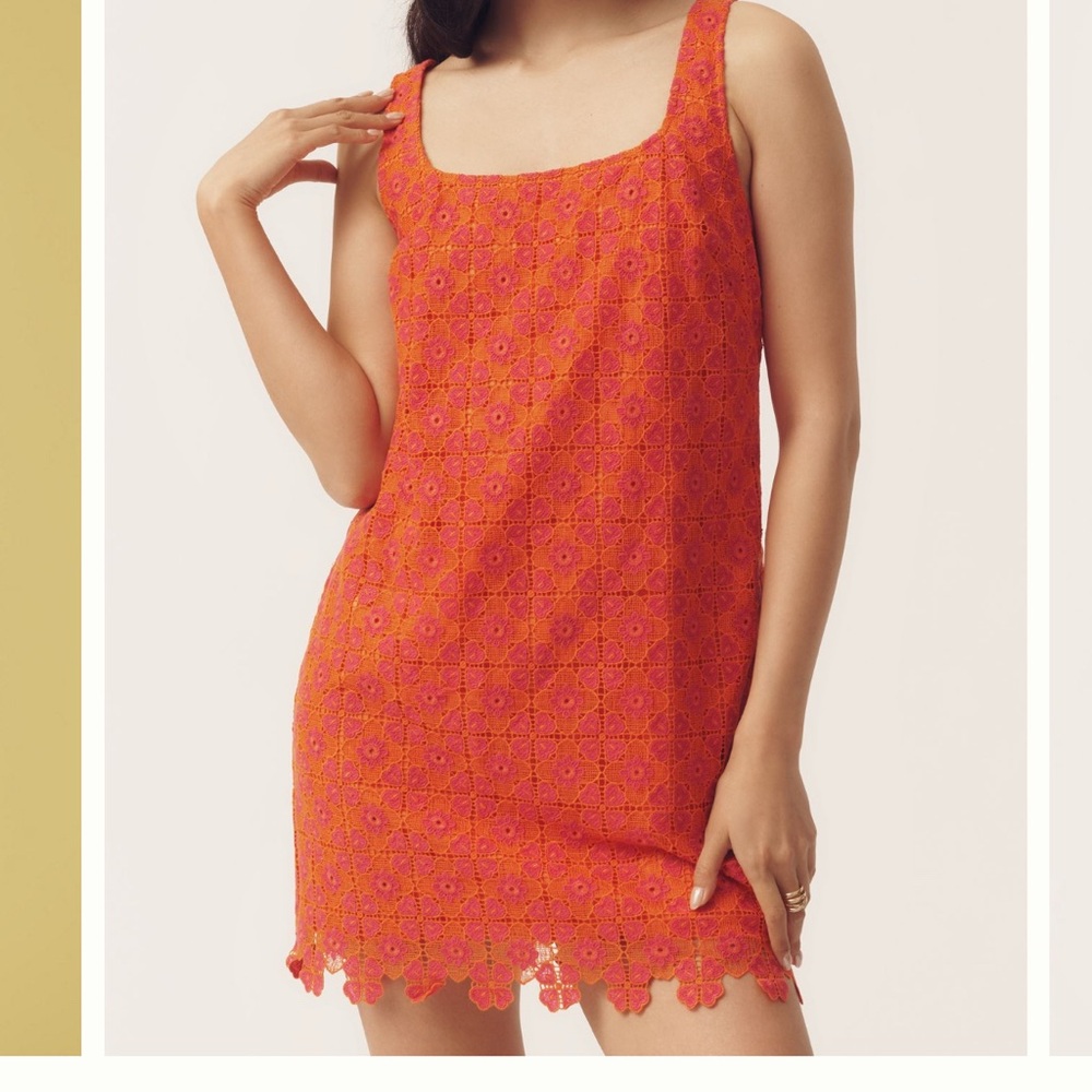 Vibrant Orange and Pink Floral Dress